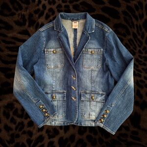 Vintage Faded Glory Embroidered Button-Up Women's Denim Jacket